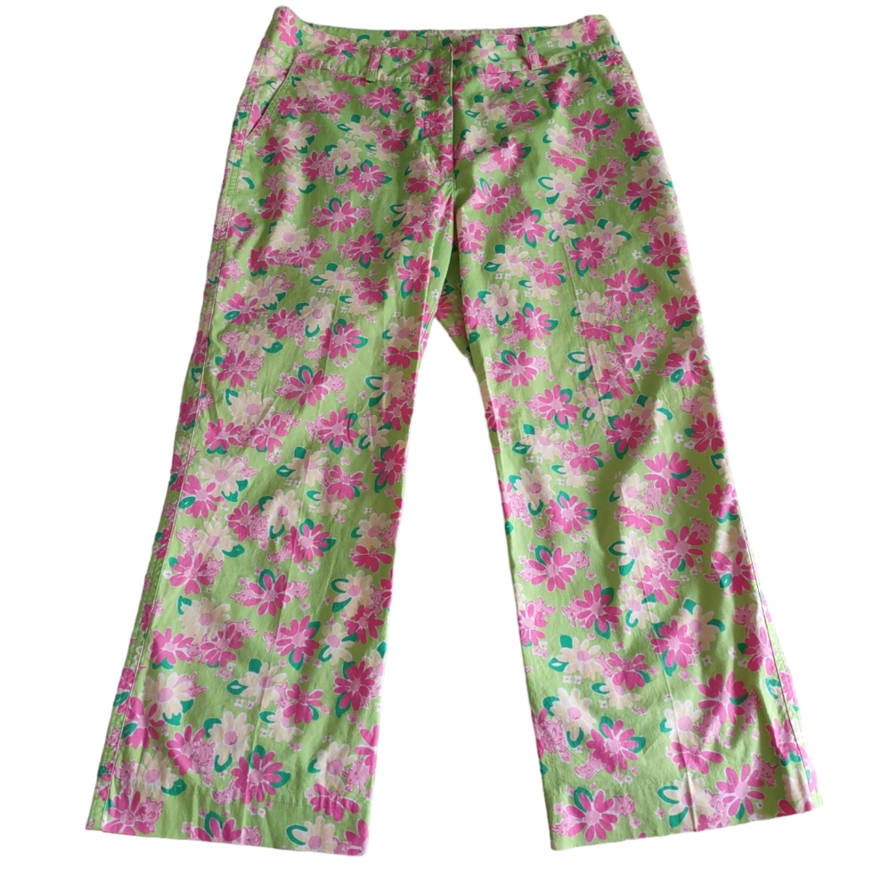 Lilly Pulitzer Size 6 Floral Rhino Cropped Pants